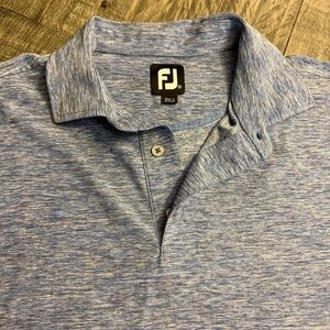 FootJoy‎ Mens Golf Polo Shirt Blue Heather Size Medium Stretch Back Logo
